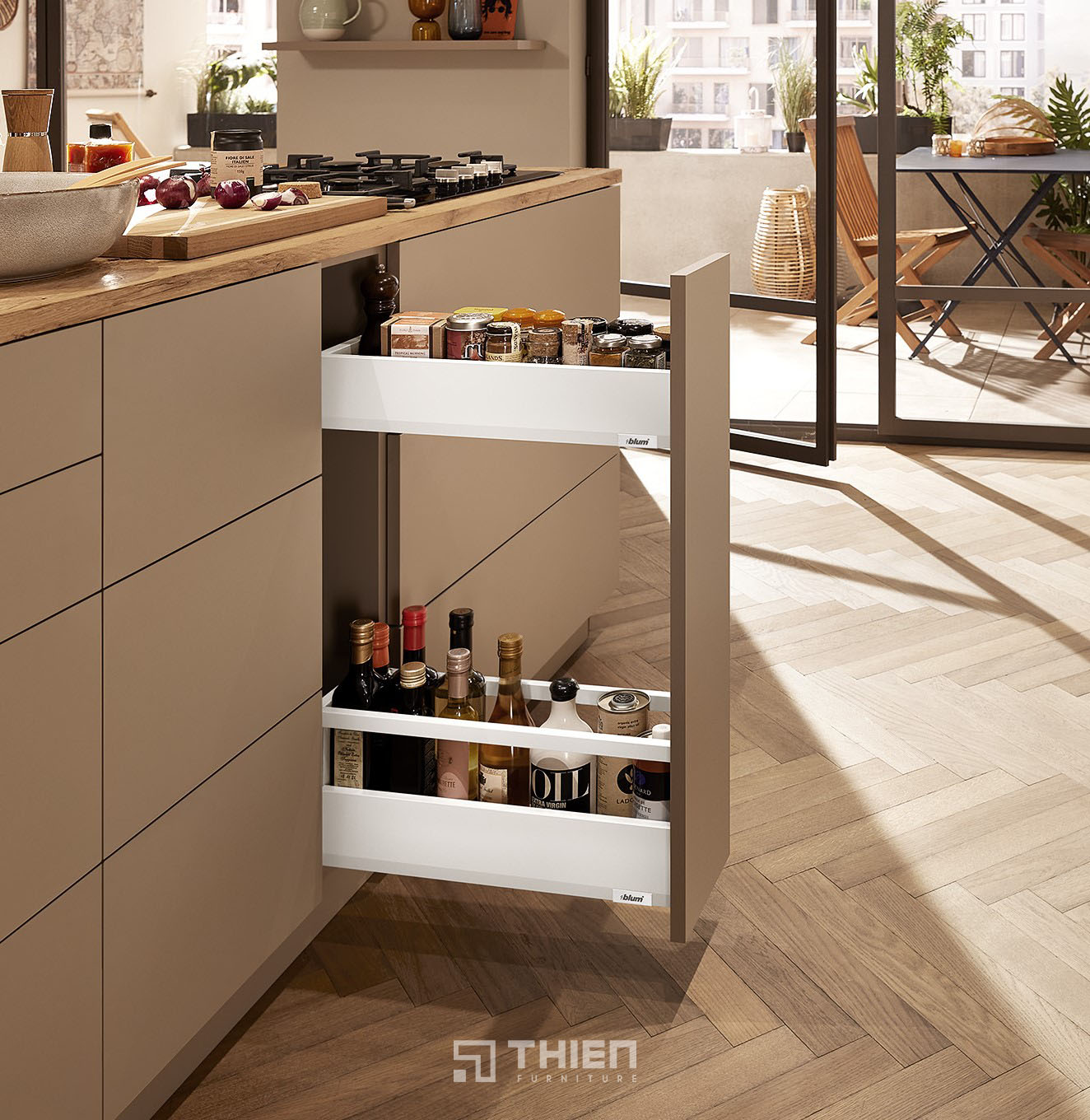 Ray ngăn kéo gia vị Space Twin Merivobox R2 1460410
